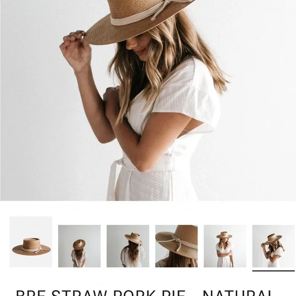 GIGI PIP BRE STRAW PORK PIE - NATURAL - Picture 3 of 10